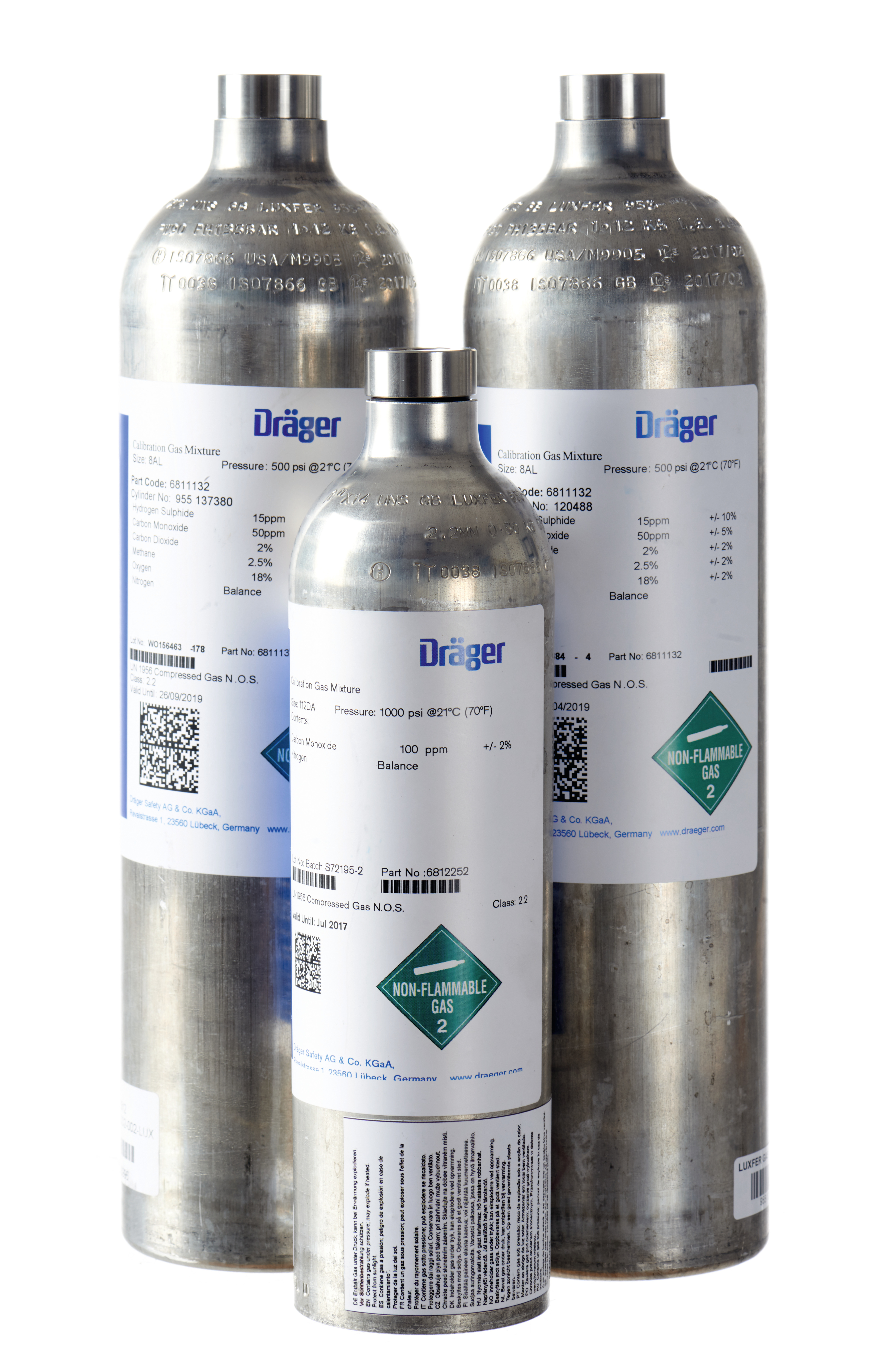 Testgas 58L 23,5 Vol.% O2 in N2