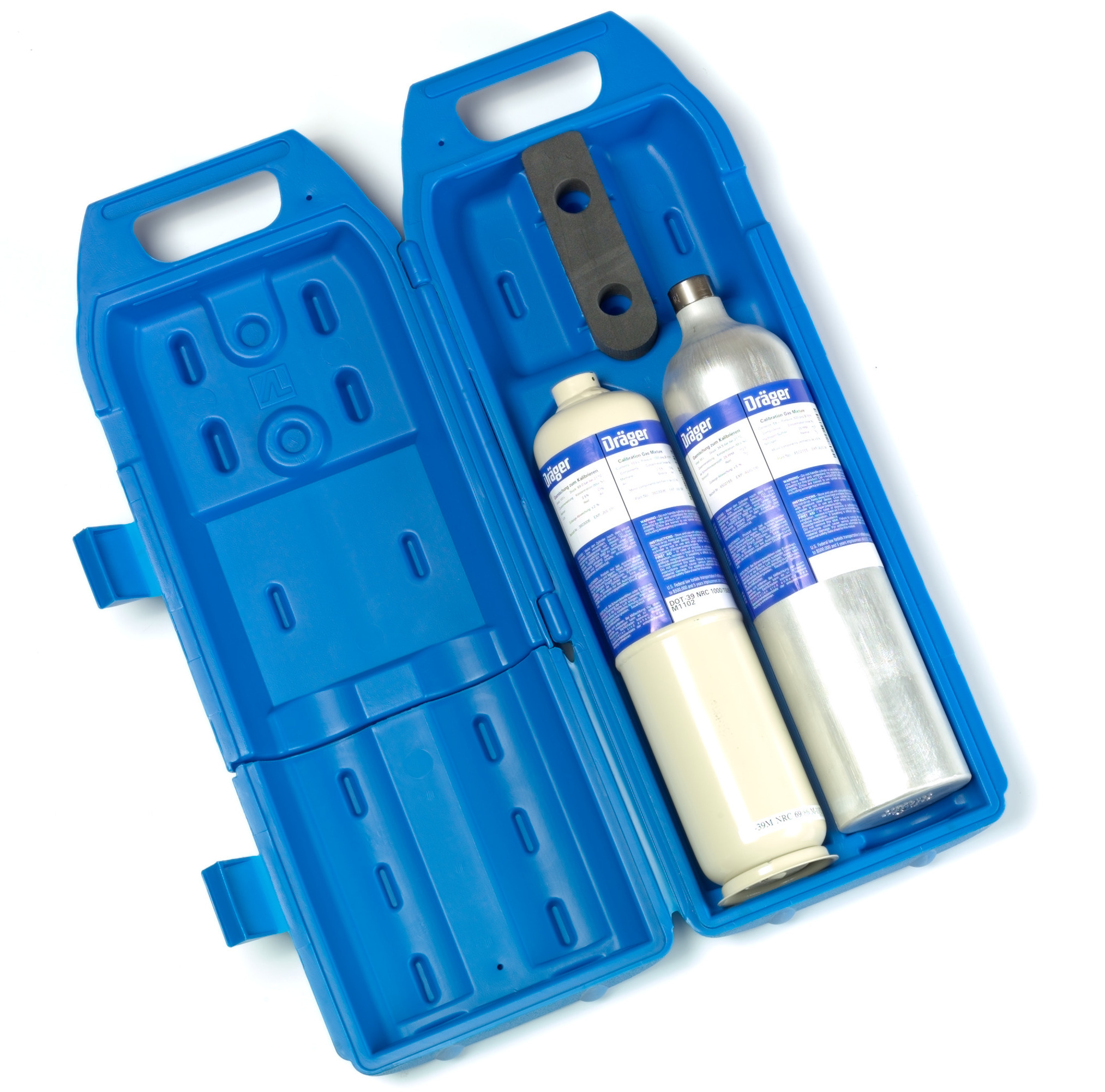Carrying case for 2 test gas cylinders